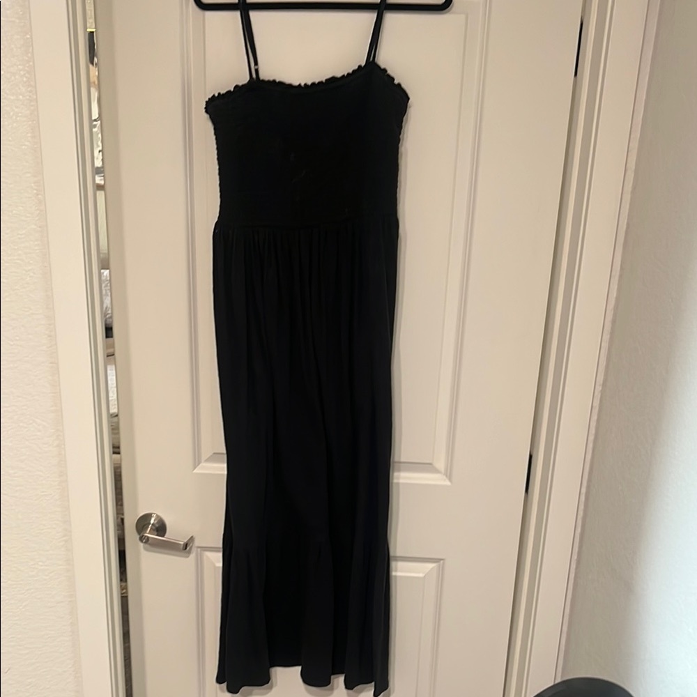 Black Ruched Maxi Dress